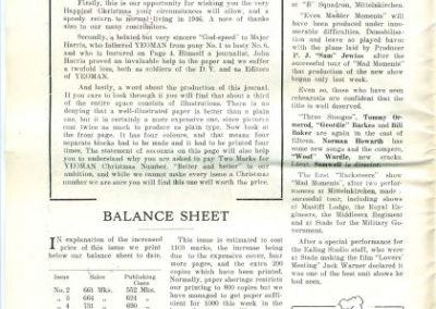 2nd page of Yeoman Magazine 21st December 1945